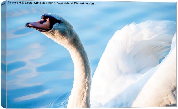 Swan on Glass Canvas Print by Laura Witherden