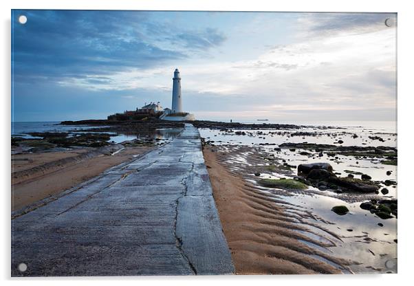 Saint Marys Lighthouse at Whitley Bay Acrylic by Ian Middleton