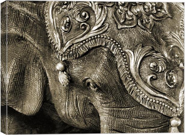 carved elephant Canvas Print by Heather Newton