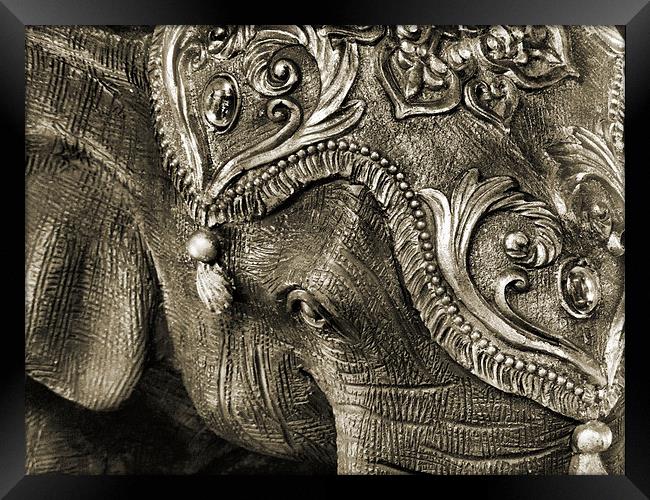 carved elephant Framed Print by Heather Newton