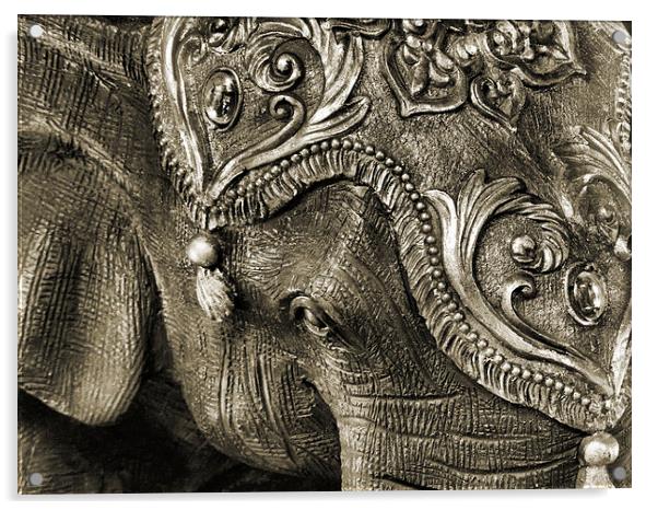 carved elephant Acrylic by Heather Newton