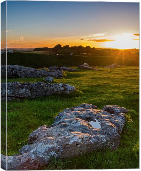 Arbor Low Sunset Canvas Print by Laura Kenny