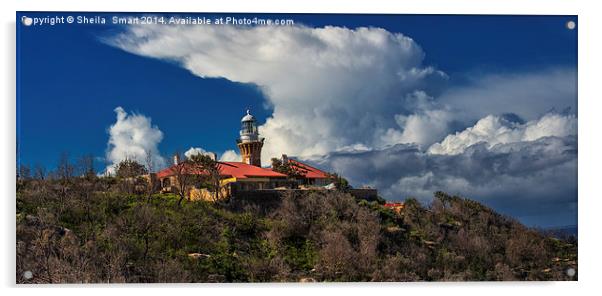 Barrenjoey Lighthouse with approaching storm Acrylic by Sheila Smart