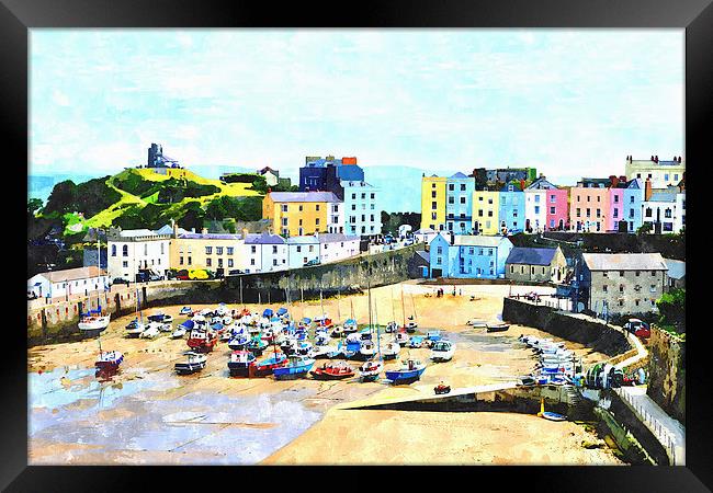 Artistic view of Tenby Harbour Framed Print by Frank Irwin