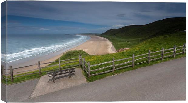 Rhossili bay Gower Canvas Print by Leighton Collins