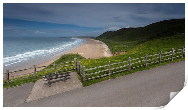 Rhossili bay Gower Print by Leighton Collins