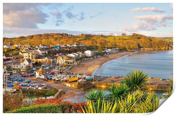 View over Saundersfoot Print by Martin Chambers