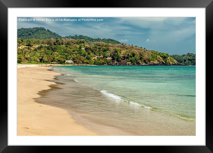 Thai Beach Framed Mounted Print by Adrian Evans