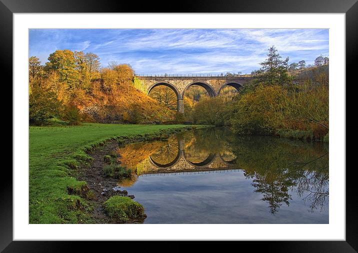 Headstone Viaduct & River Wye at Monsal Dale Framed Mounted Print by Darren Galpin