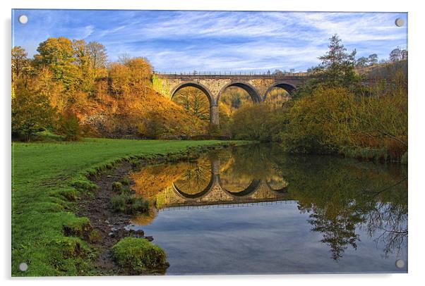 Headstone Viaduct & River Wye at Monsal Dale Acrylic by Darren Galpin
