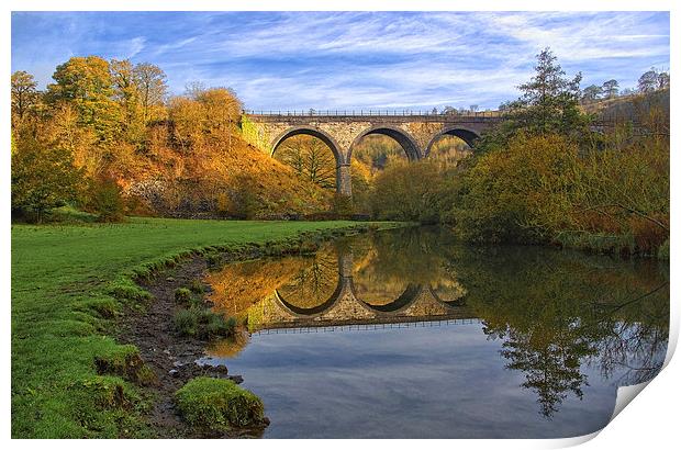 Headstone Viaduct & River Wye at Monsal Dale Print by Darren Galpin