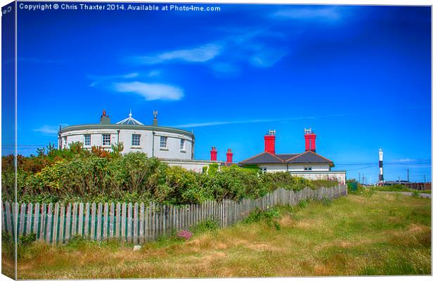 Dungeness Lighthouse Quarters Canvas Print by Chris Thaxter