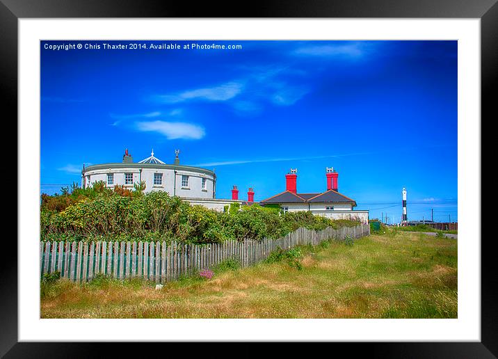 Dungeness Lighthouse Quarters Framed Mounted Print by Chris Thaxter