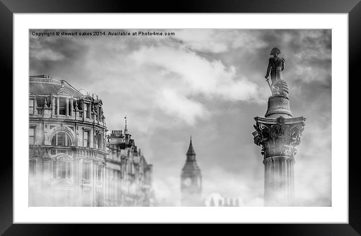 Nelsons Column Time is everything Framed Mounted Print by stewart oakes