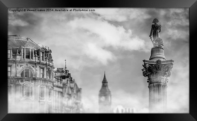 Nelsons Column Time is everything Framed Print by stewart oakes