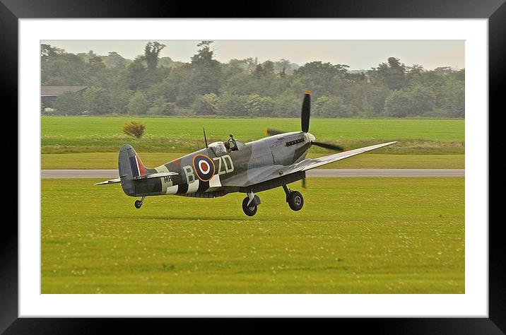 Spitfire touchdown at Duxford Framed Mounted Print by Alex Haines