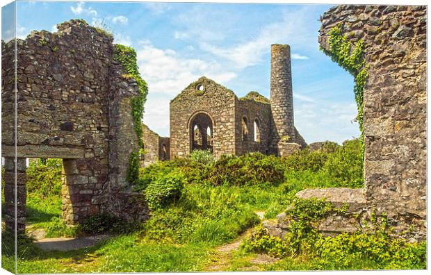 Cornish Tin Mine Ruins Canvas Print by Clive Eariss