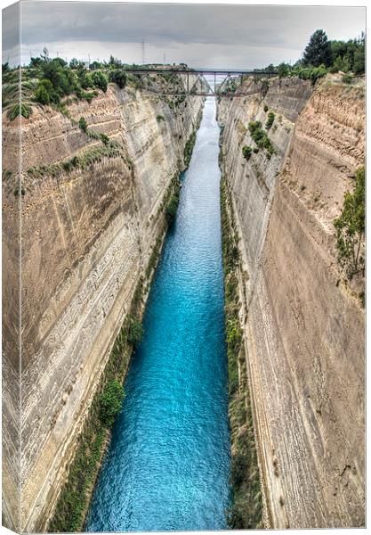 Corinth Canal Canvas Print by Oliver Porter