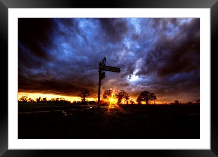 Crossroads Sunset Framed Mounted Print by Nigel Bangert