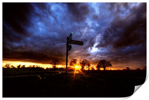Crossroads Sunset Print by Nigel Bangert