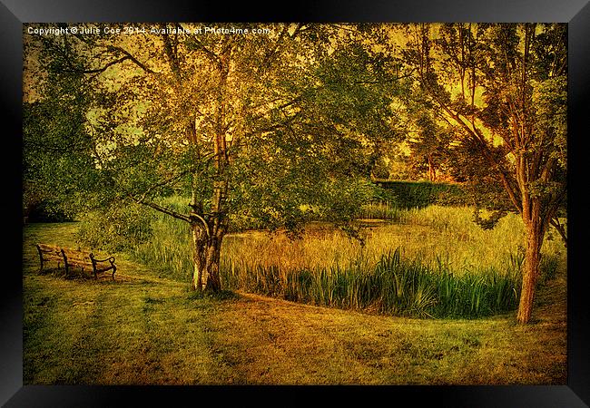 Edgefield Village Pond 2 Framed Print by Julie Coe