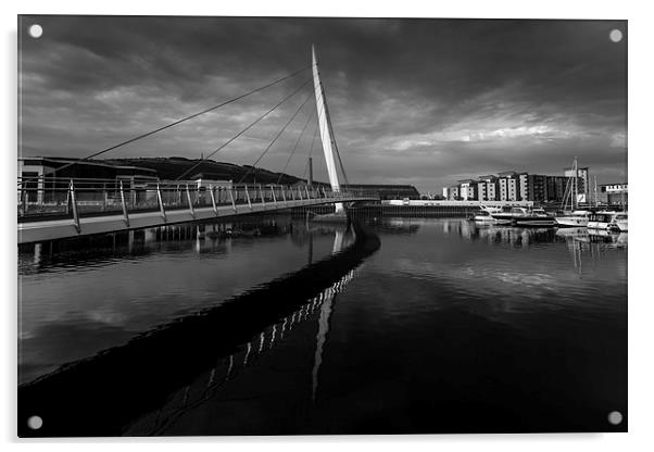 Millennium bridge Swansea Acrylic by Leighton Collins