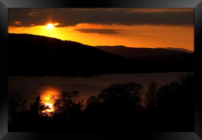 Loch Lomond Sunset Framed Print by Alan Baird