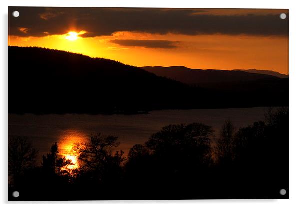 Loch Lomond Sunset Acrylic by Alan Baird
