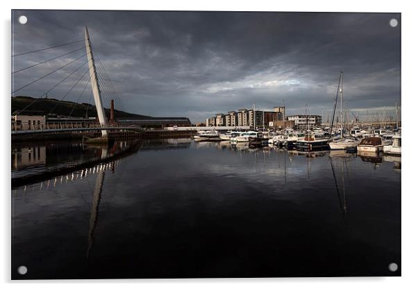 Swansea marina SA1 Acrylic by Leighton Collins