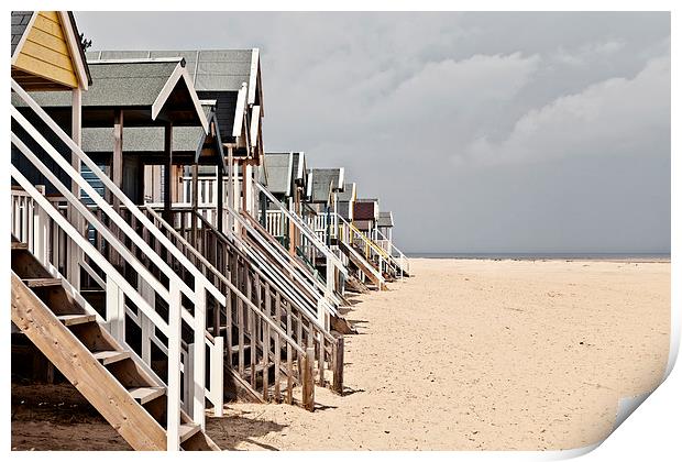 Vanishing Beach Huts Wells Print by Paul Macro