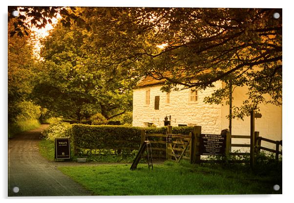 George Stephensons Cottage Acrylic by John Ellis
