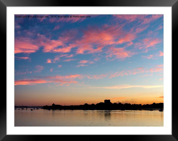 Portchester Castle Sunset Framed Mounted Print by Sharpimage NET
