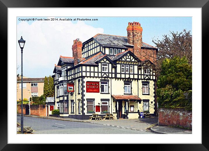 The Black Horse in Lower Heswall Framed Mounted Print by Frank Irwin