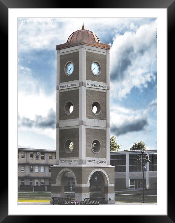 Crowder College Tatum Tower Framed Mounted Print by Judy Hall-Folde