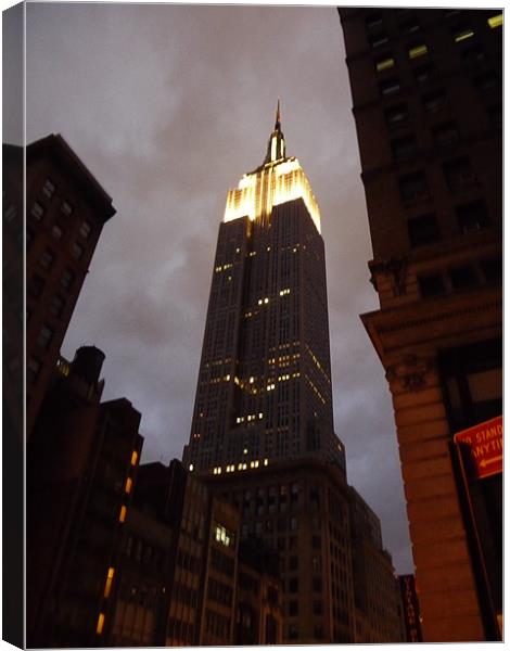 Empire State Building by Night Canvas Print by Laura Hall