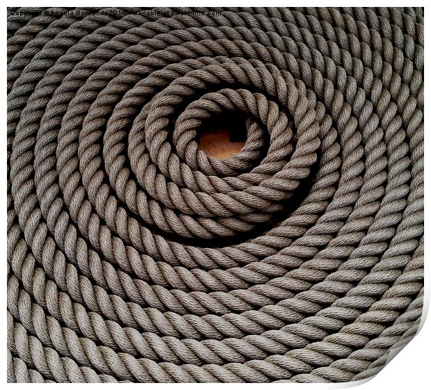 Coiled Rope Print by Angela Rowlands