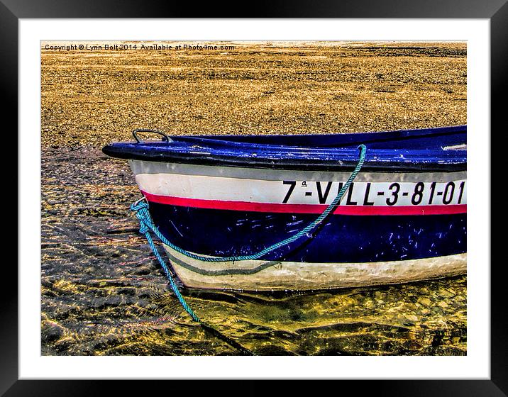 Boat on the Beach Framed Mounted Print by Lynn Bolt