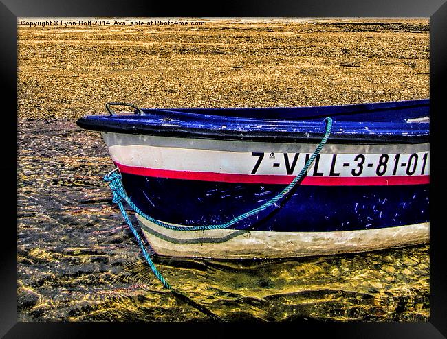 Boat on the Beach Framed Print by Lynn Bolt