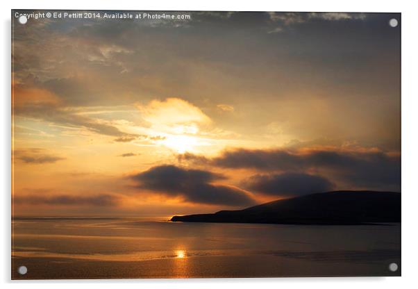 Sunset over Loch Broom Acrylic by Ed Pettitt