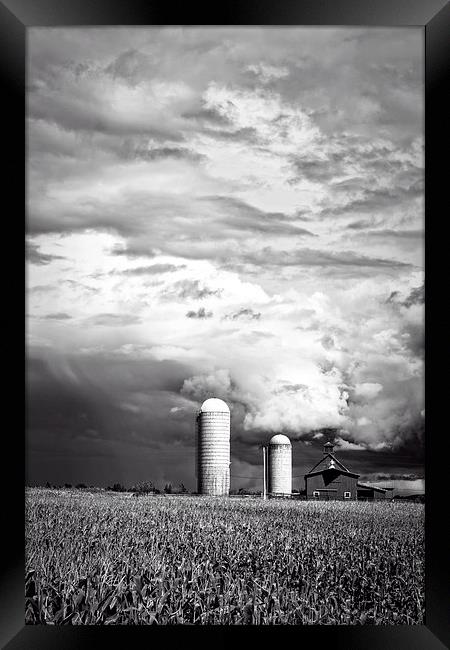 Stormy Farm Landscape Framed Print by Edward Fielding