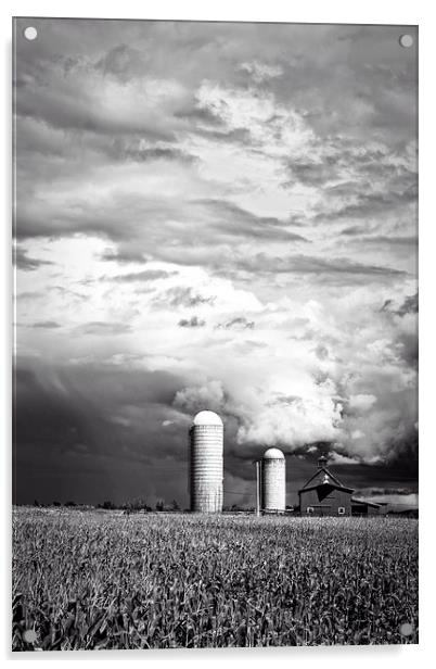 Stormy Farm Landscape Acrylic by Edward Fielding