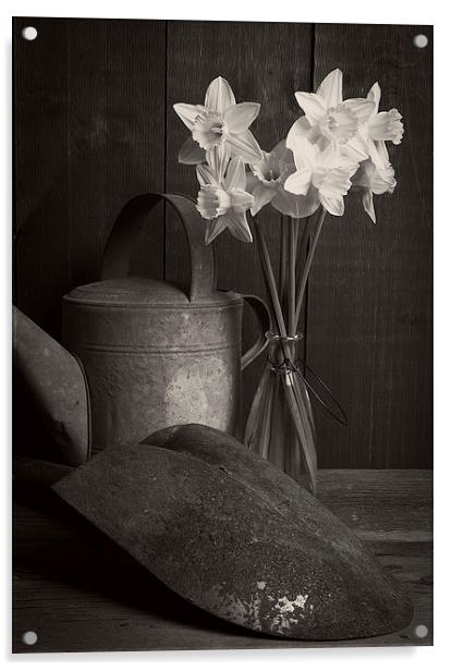 Still life with flowers Acrylic by Edward Fielding
