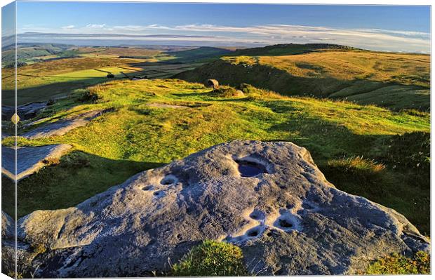 View from Higger Tor Towards Stanage Edge Canvas Print by Darren Galpin