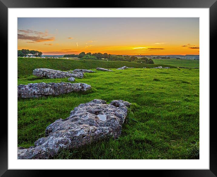 Arbor Low Henge Framed Mounted Print by Laura Kenny
