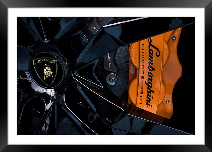 Lamborghini Carbon Ceramic Brakes Framed Mounted Print by Chris Walker