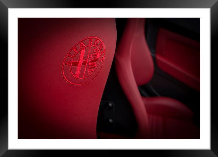 Alfa Romeo Badge Interior Framed Mounted Print by Chris Walker