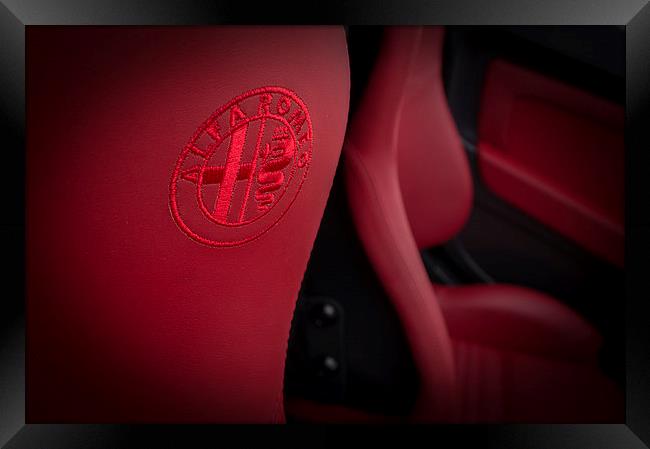 Alfa Romeo Badge Interior Framed Print by Chris Walker