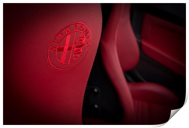 Alfa Romeo Badge Interior Print by Chris Walker
