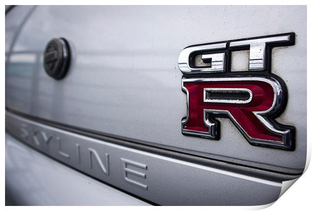 Nissan Skyline GTR Badge Print by Chris Walker