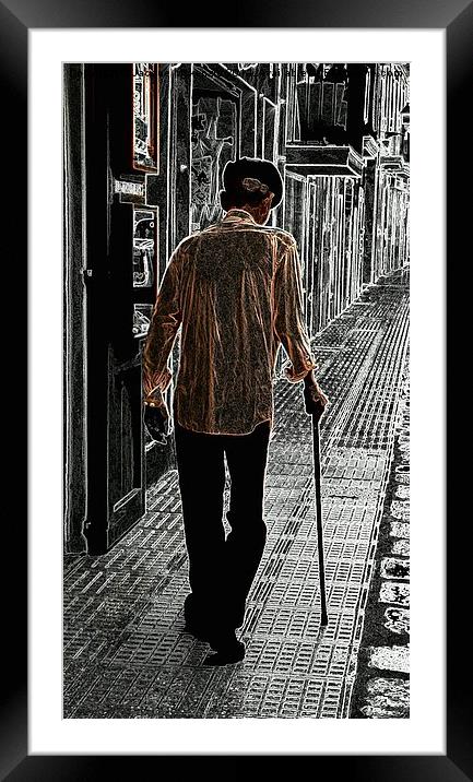 STROLLING DOWN IBIZA TOWN - 3 Framed Mounted Print by Jacque Mckenzie
